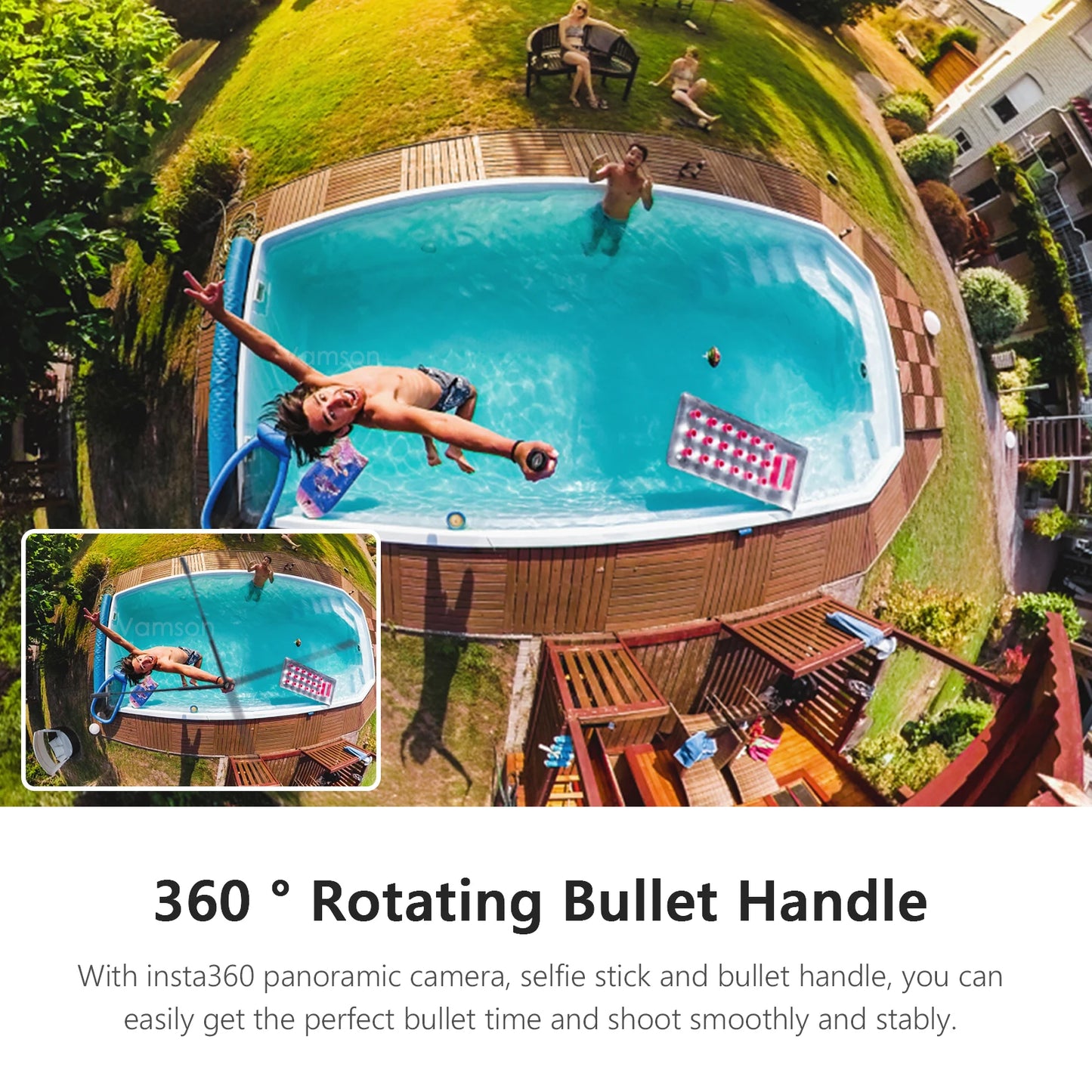 Invisible Selfie Stick for Insta360 X3 Rotating Bullet Time Handheld Tripod for Insta 360 ONE X2 ONE RS GoPro Accessories