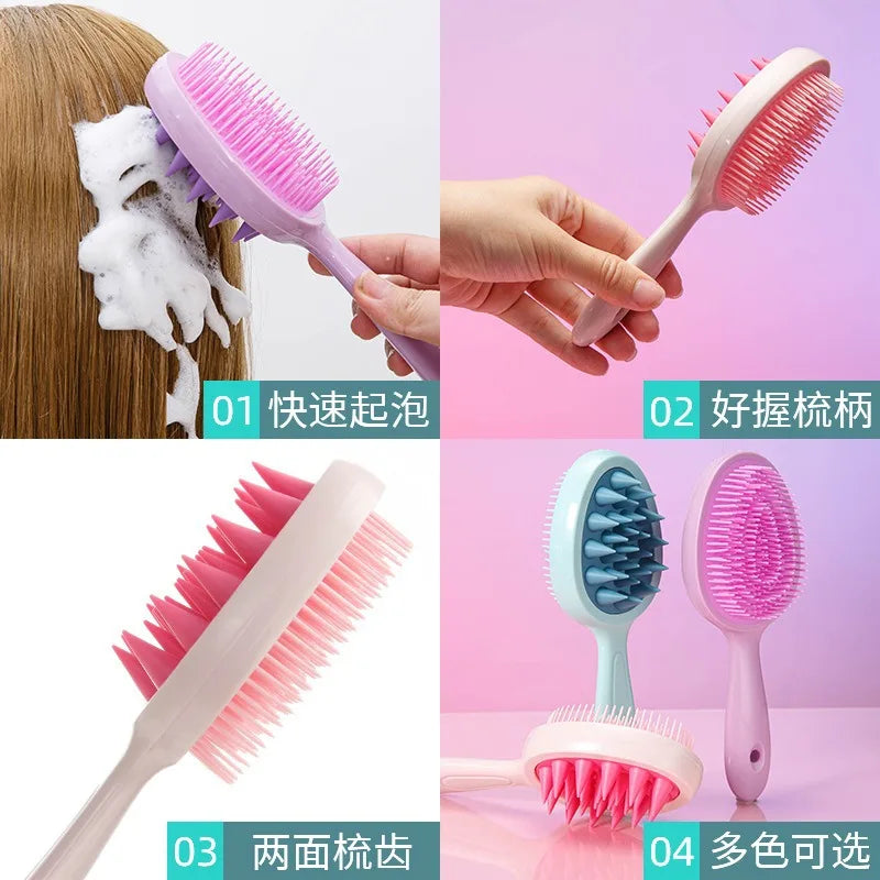 Shampoo Brush Head Scalp Massage Comb Hair Washing Comb Body Massage Brush Bath Shower Brush Salon Hairdressing Tool