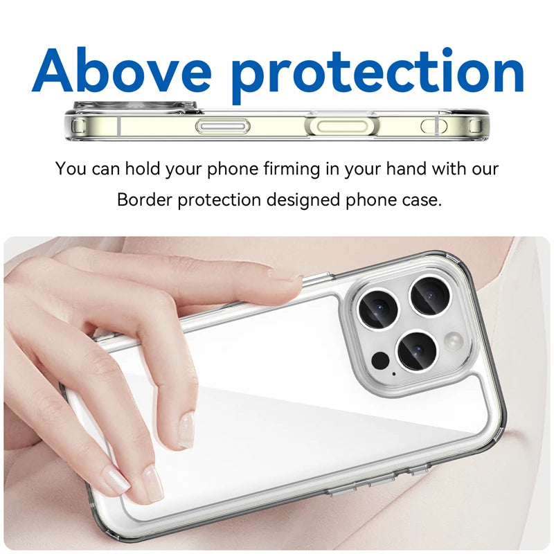 For iPhone 16 Pro Case Luxury Transparent Silicone For iPhone 16 Pro Case Phone Protector Cover for iPhone 16 Pro Cover