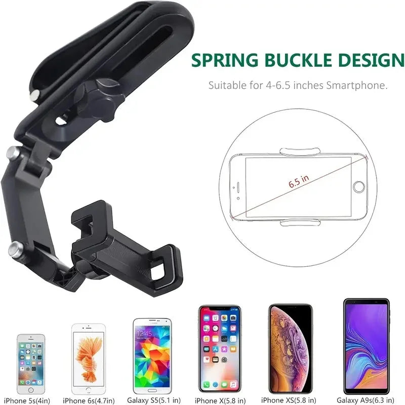 1080° Rotating Sun Visor Car Phone Holder Mount Cell Mobile Car Clip Bracket Stand Support in Car for iPhone Samsung Xiaomi