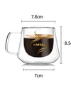 200ml Double Wall Glass Coffee Cups Espresso Clear Insulated Tea Mugs Heat Resistant Handle Mug For Latte Cappuccino