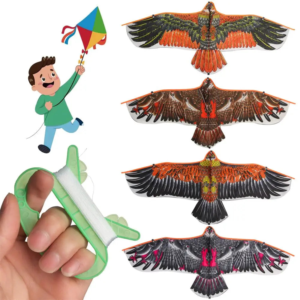 1.1m Eagle Kite With 30 Meter Kite Line Large Plane Eagle Flying Bird Kites Children Best Gift Family Trips Garden Outdoor Sport