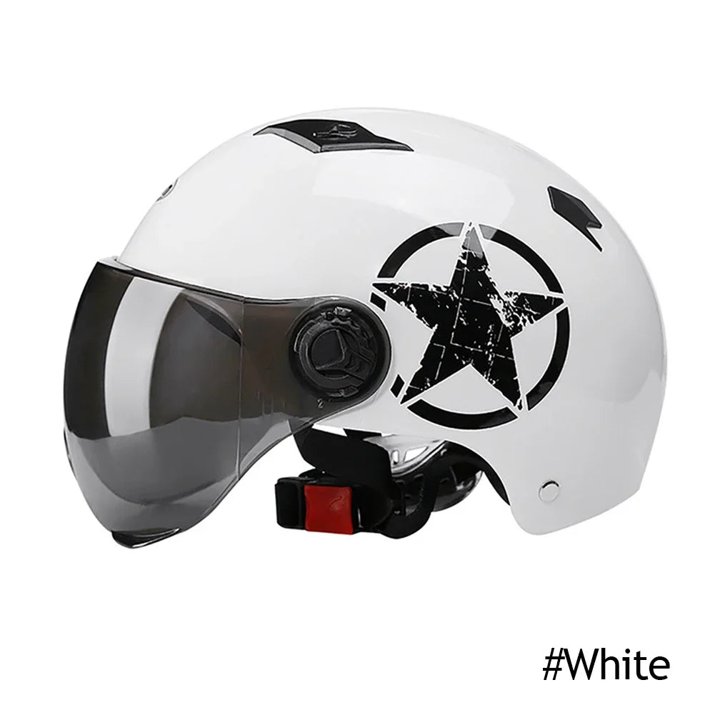 Cyclist Helmet Bicycle Helmet  Anti-UV Helmet Electric Motor Car Scooter Bike Open Face Half Helmet for Men Women