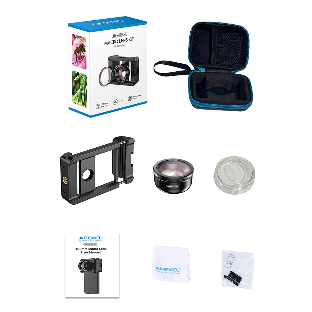 100mm Macro Smartphone Camera Lens with CPL Filter and Clip