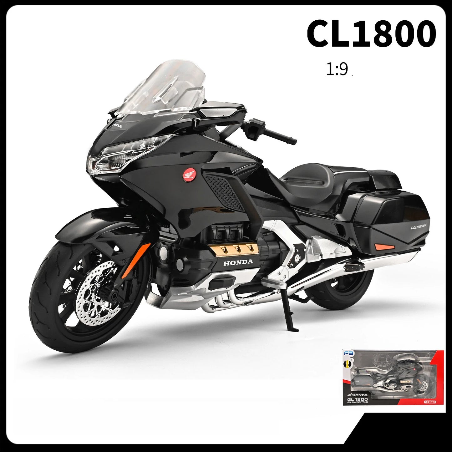 Diecast Honda Gold Wing GL1800 Touring Motorcycle Model 1 to 9 Scale