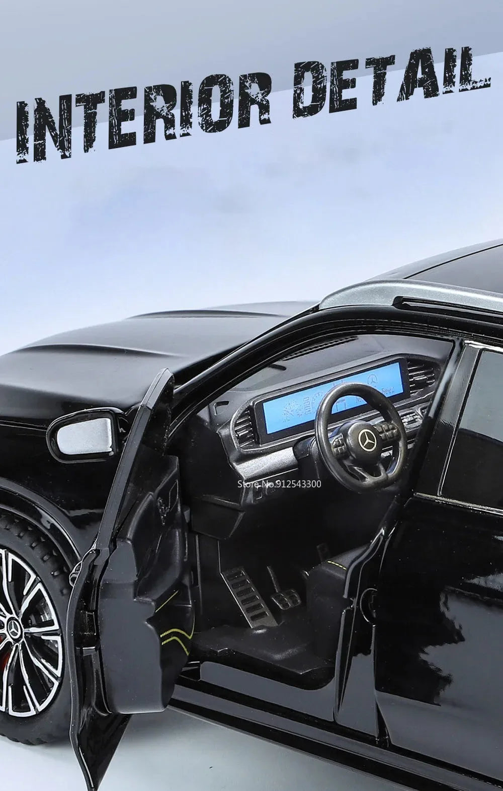 1:24 Scale S400L GLE350 Car Toy Model Doors Opened Sound Light Pull Back Metal Diecast Miniature Vehicle Collection Gift