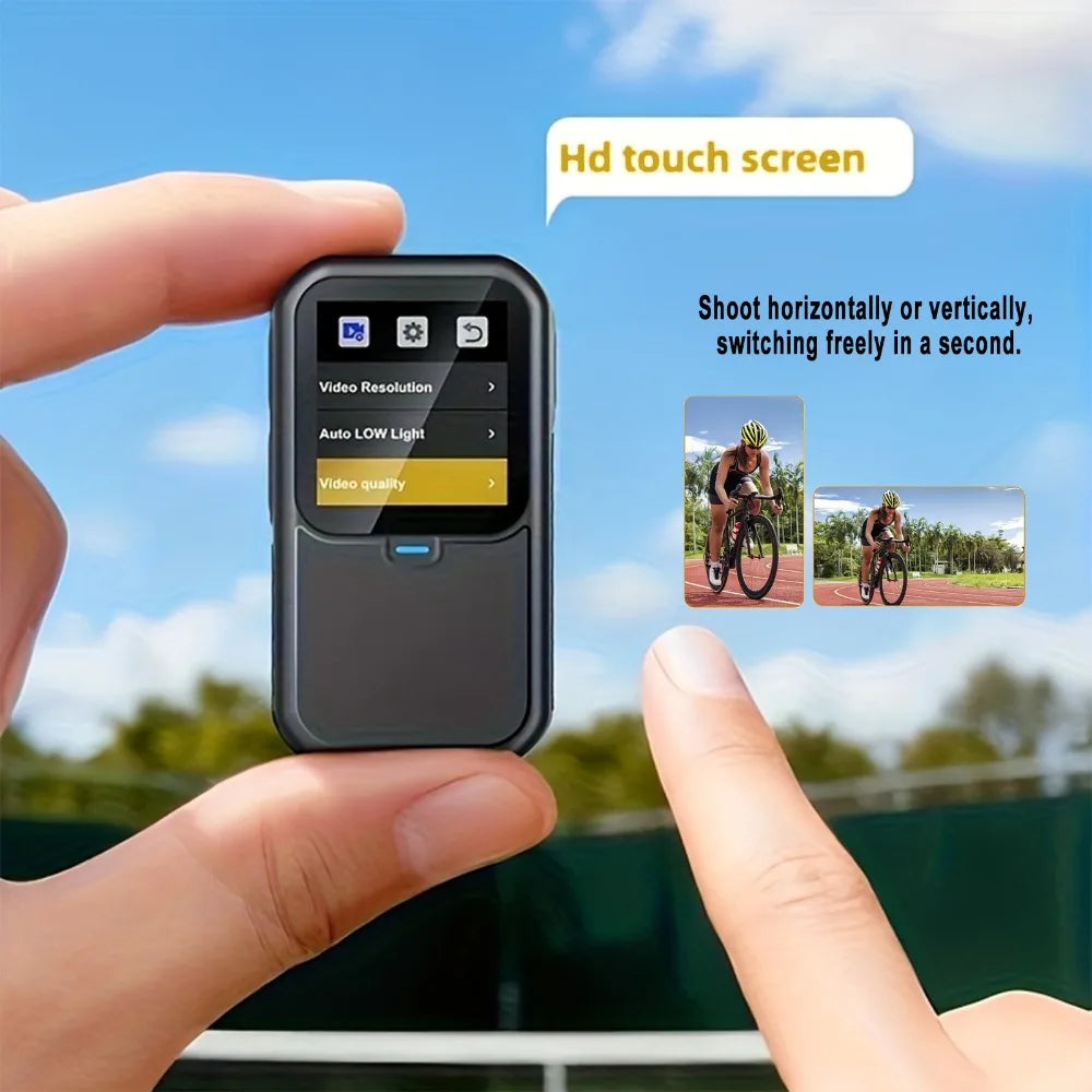 5K Thumb Action Camera 4K 60FPS Waterproof Magnetic Sports Body Cam with 6-Axis Stabilization WiFi Touch Screen