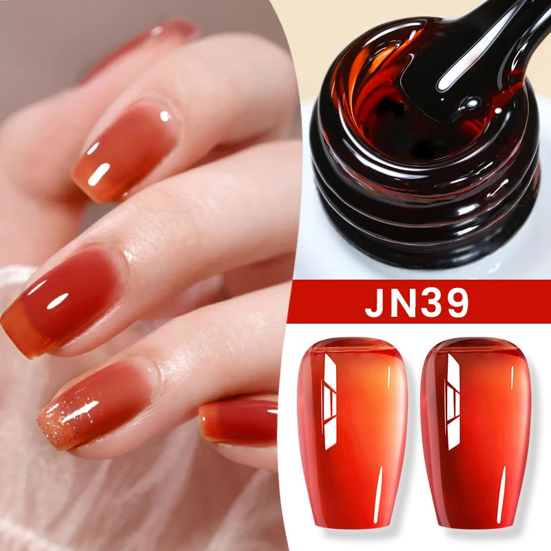 10ml Jelly Nude Gel Nail Polish Autumn Amber Semi Transparent Manicure Soak off UV LED Nails Gel Varnish