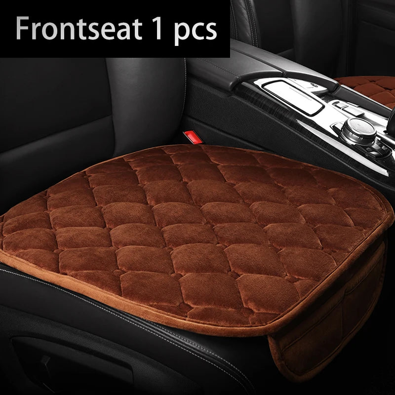Plush Winter Car Seat Cover Warm Flocking Cloth Seat Cushion