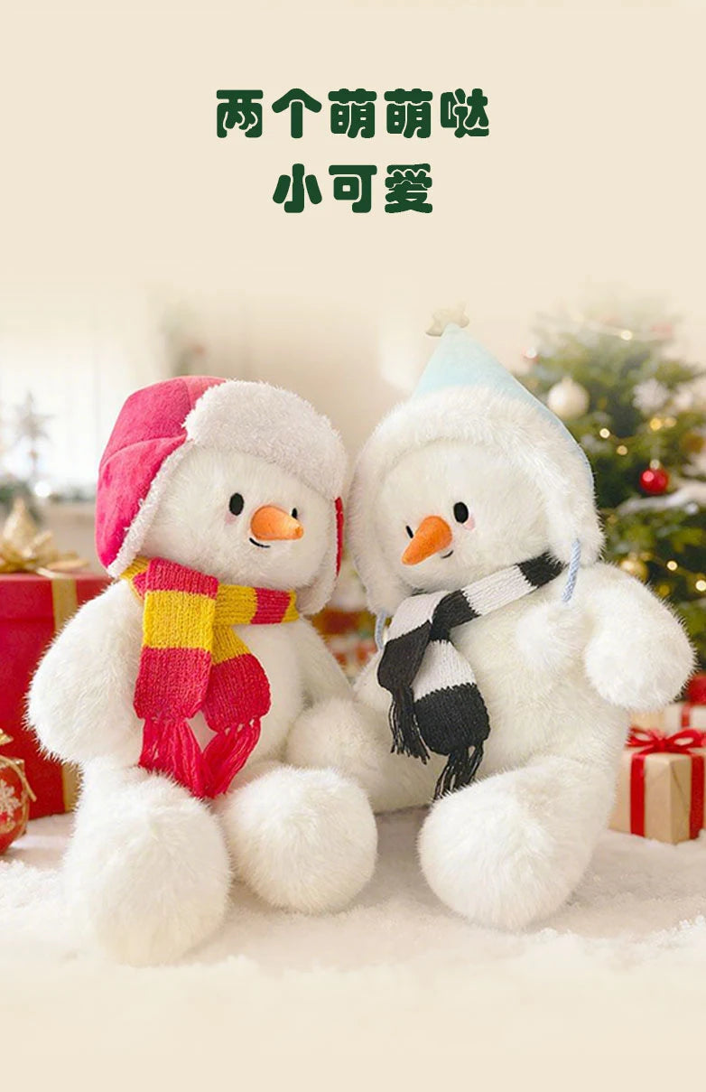 Realistic Snowman Plush Soft Stuffed Christmas Pillow