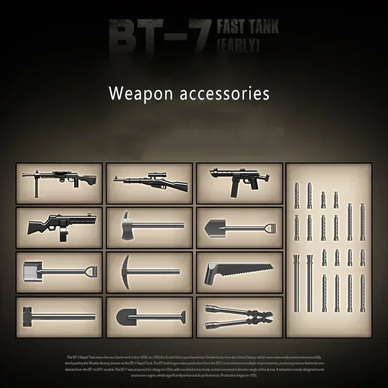 606 Pcs RSO/01 & 37mm Antitank  PaK35/36 WW2 Military SeriesTank Building Blocks  Bricks Model Set Toys for Gifts