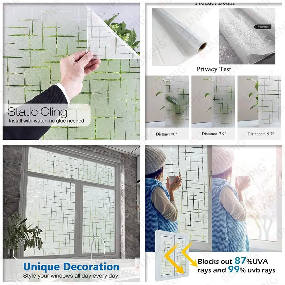 Wide 75/90 Cm Heat Control Rainbow Window Vinyl Security Window Tint Sun Protection Film Non Adhesive Stickers Stained Glass