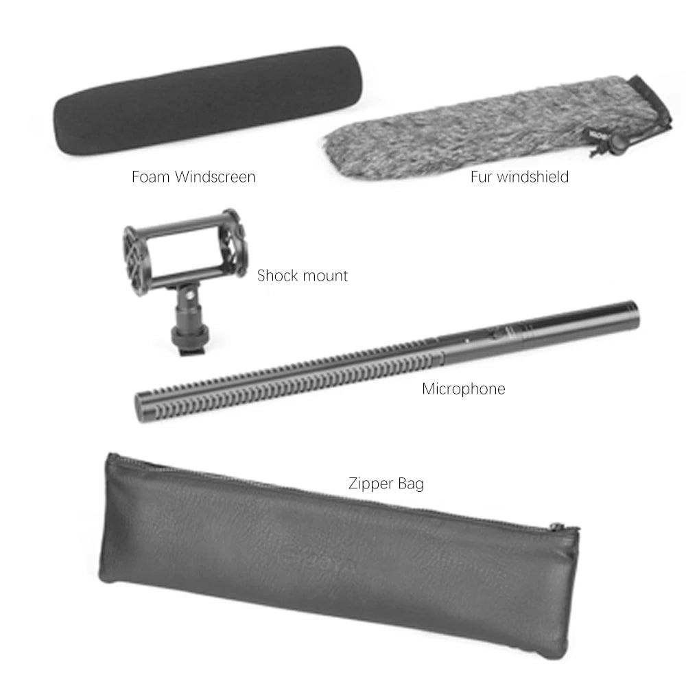 BY-BM6060 XLR Microphone Super-Cardioid Shotgun Condenser Microphone for DSLR Camcorder Film Making TV Program Interview