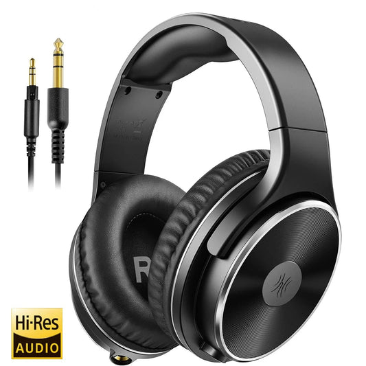 Studio HIFI 3.5/6.35mm Wired Headphones Professional Monitor Headphones Over Ear Hi-Res DJ Headset With Mic For Guitar