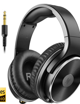 Studio HIFI 3.5/6.35mm Wired Headphones Professional Monitor Headphones Over Ear Hi-Res DJ Headset With Mic For Guitar