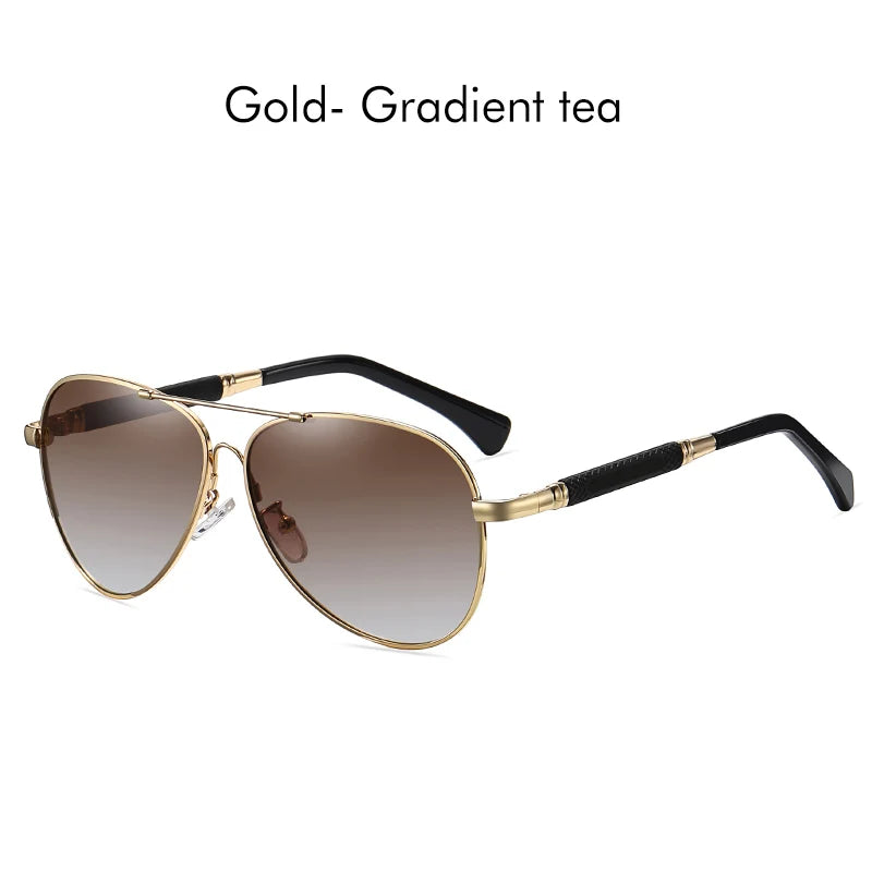 Titanium Memory Metal Photochromic Polarized UV400 Pilot Sunglasses for Men Women