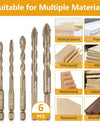 Hex Masonry Drill Bits 1/4 Shank Titanium Steel Metal Cross Drill For Glass Ceramic Concrete Brick Hard Drill Bit Tool