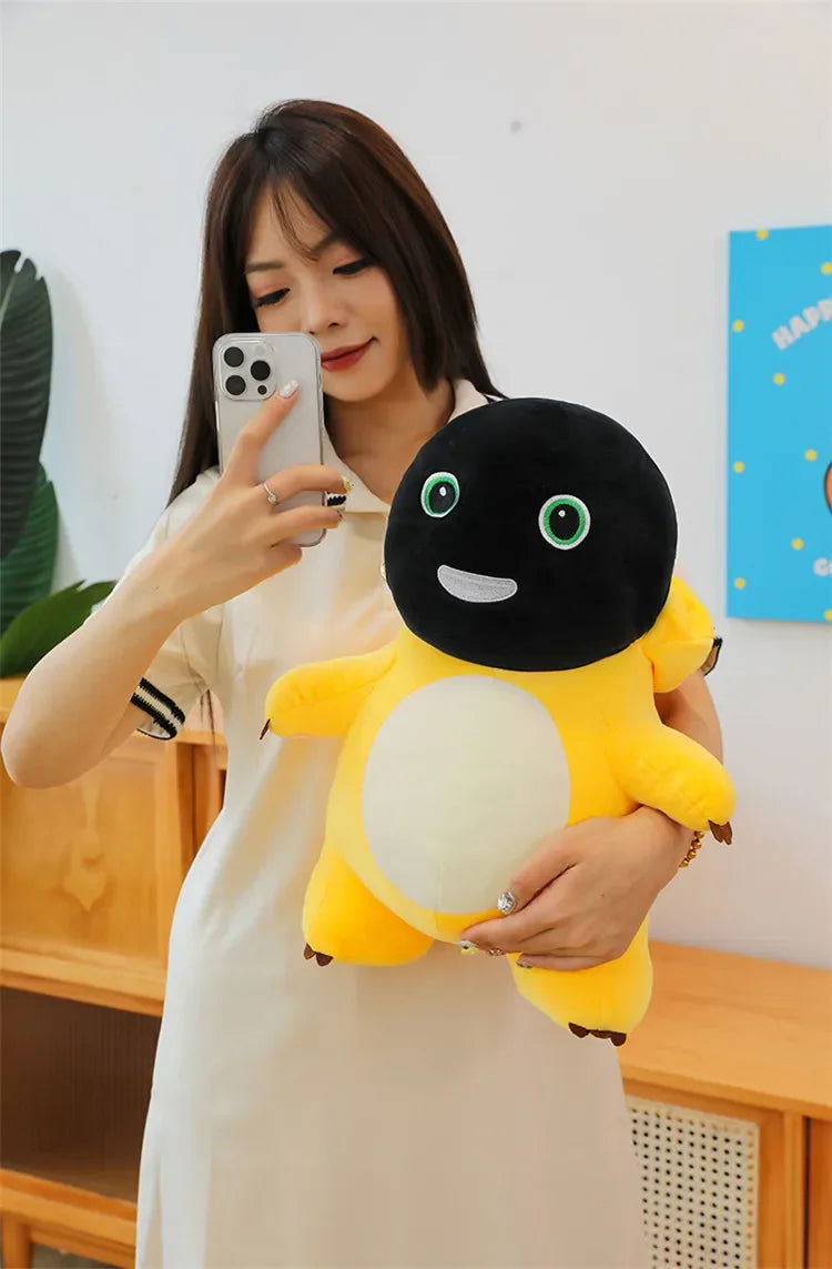 50cm Kawaii Plush Nai Long Stuffed Doll Black Face Baby Dragon Cute Smiling Funny Mask Toy Kids Birthday Xmas Gift for Girls