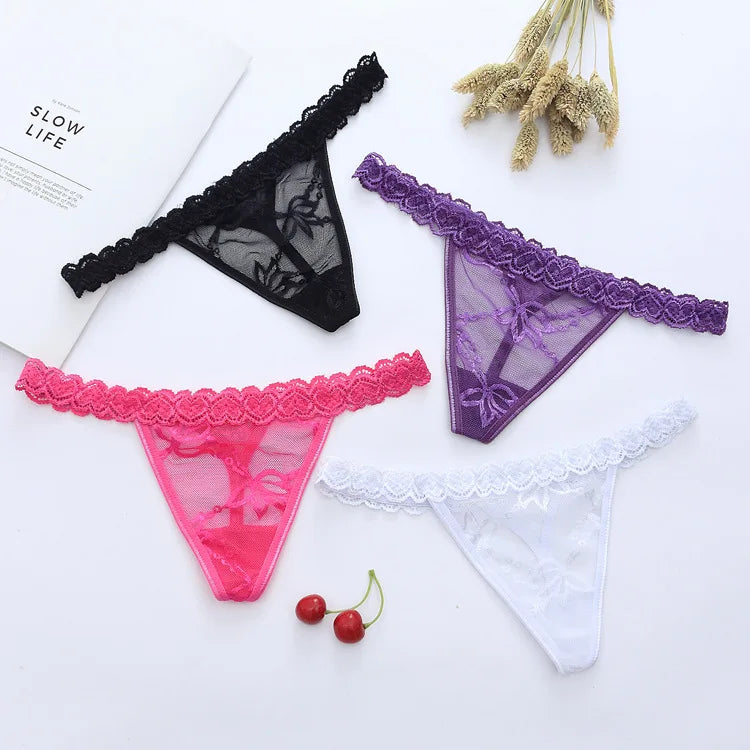 Custom Name Crystal Letter Thong Lace Bikini Panties Personality G-String Low Waist Briefs Body Jewelry For Lovers Gifts