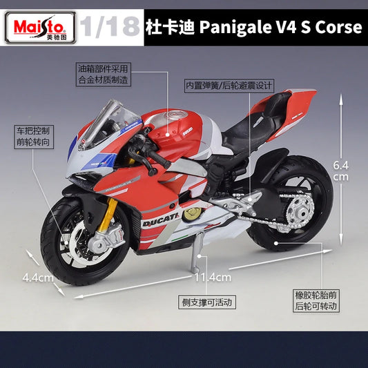 1 18 Scale Ducati Panigale V4S Corse Diecast Motorcycle Model