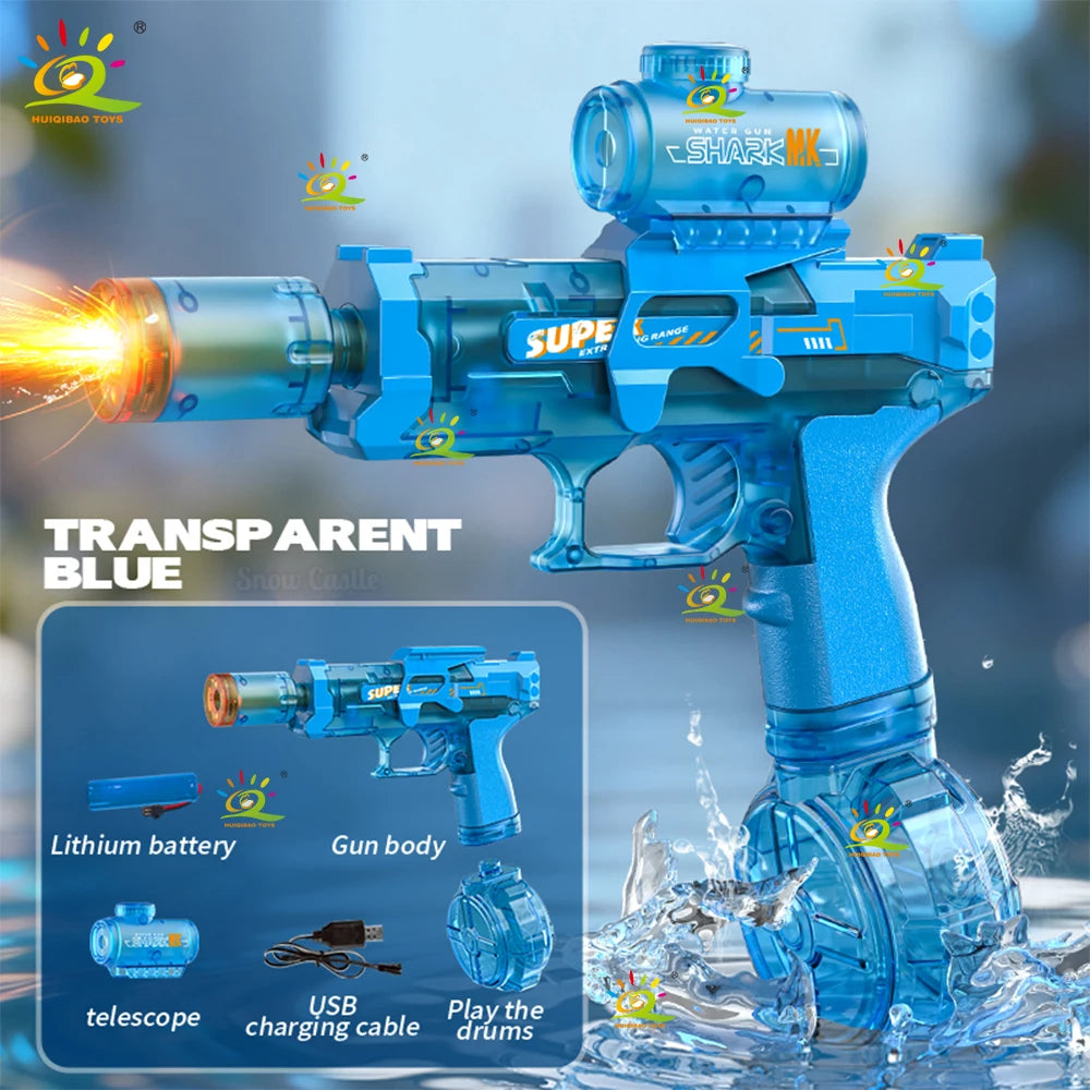 Electric High Speed Water Gun Rechargeable Portable Water Blaster for Outdoor Activities