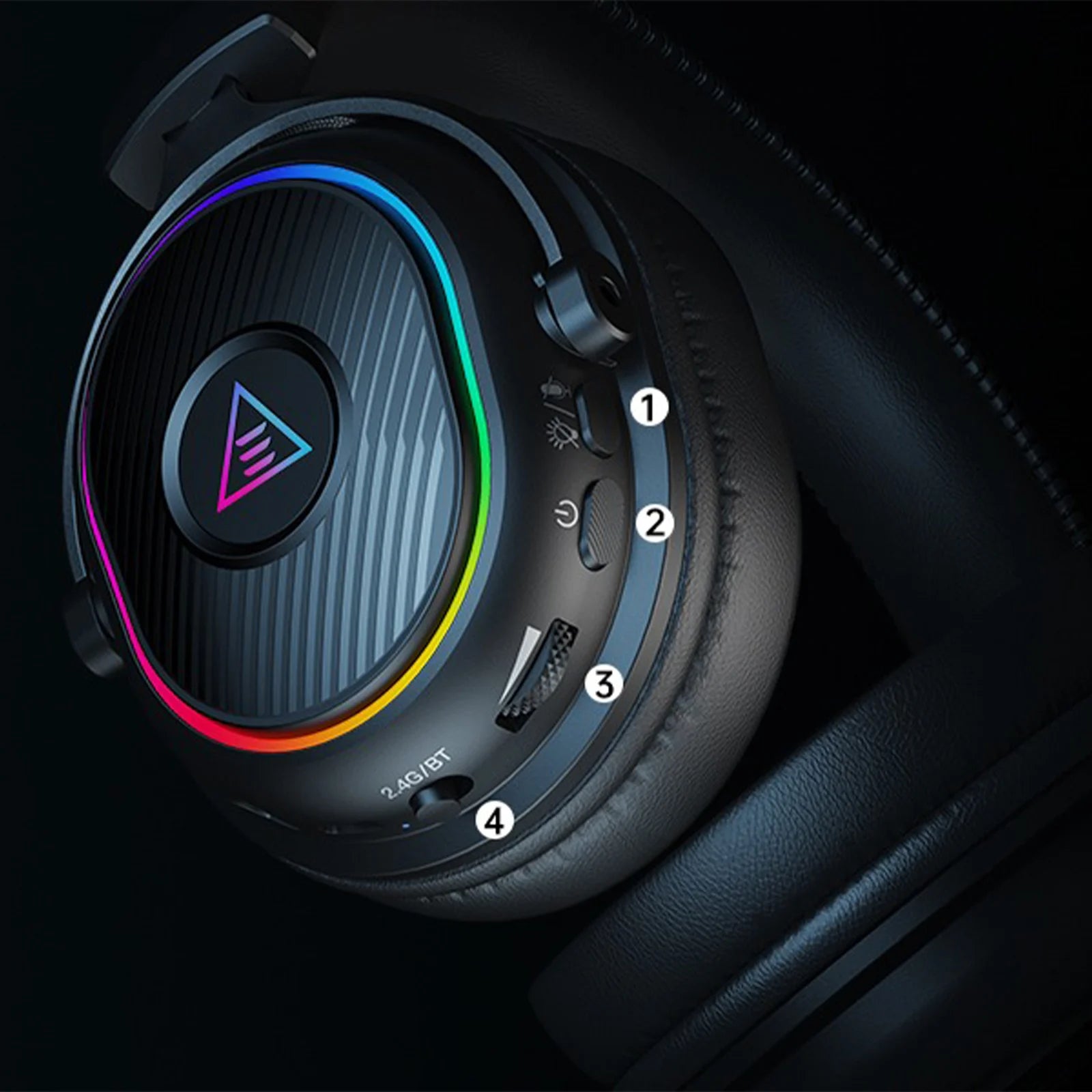 EKSA MaKo BT Bluetooth Gaming Headset Over Ear 2.4GHz Wireless Headphones Gamer 20ms Low Latency With Mic for PC/PS4/PS5