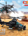 704 Pcs Helicopter Sets City Police Military Plane Building Blocks War Army Fighter Fire Rescue Huey Copter Swat Aircraft