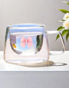 2pcs Bowknot Double Wall Glass Cup Set Coffee Mug Heat-resistant Espresso Cup Thermo Insulated Cup For Cappuccino Tea Drinkware