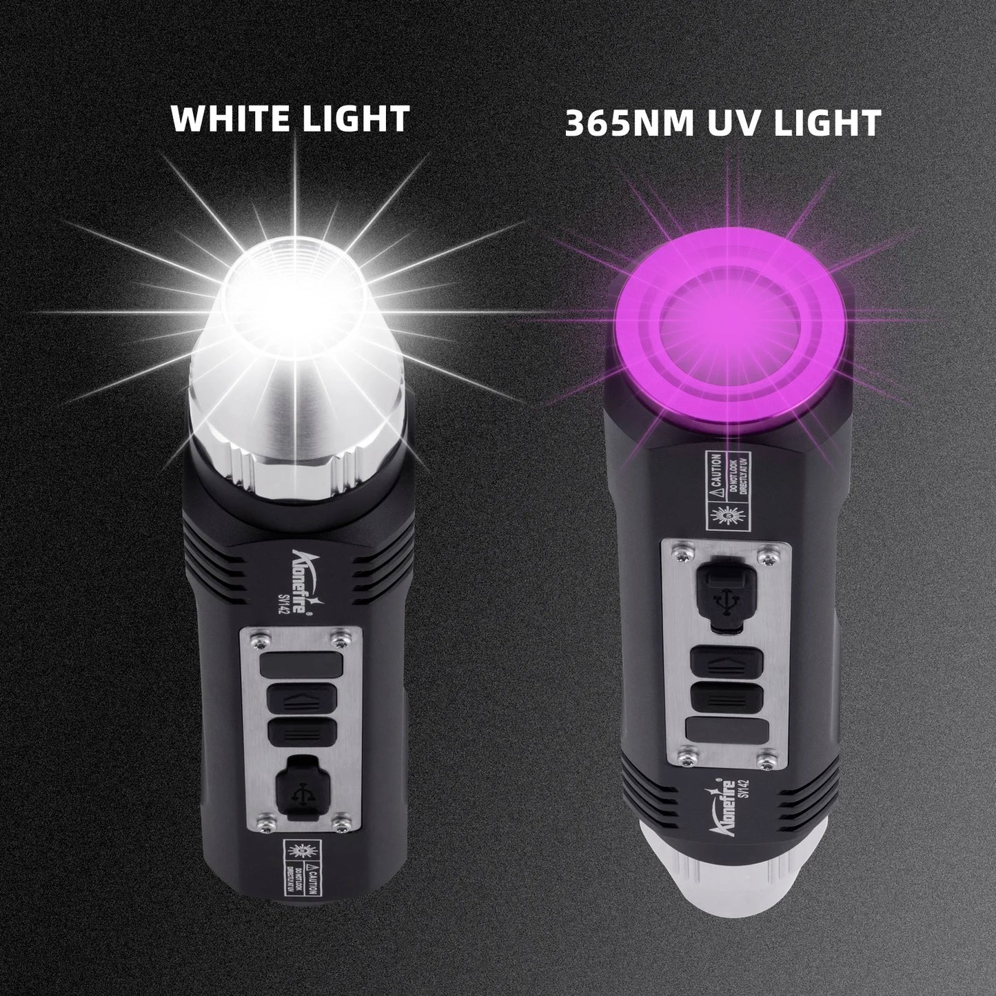 365nm UV Blacklight Rechargeable Flashlight