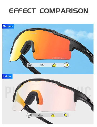 Cycling SunGlasses Photochromic Red Bike cycling glasses Outdoor Sports Goggles MTB Eyewear Bicycle glasses Man sun UV400