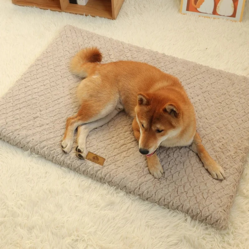 Corduroy Plush Pet Bed Cushion for Dogs and Cats