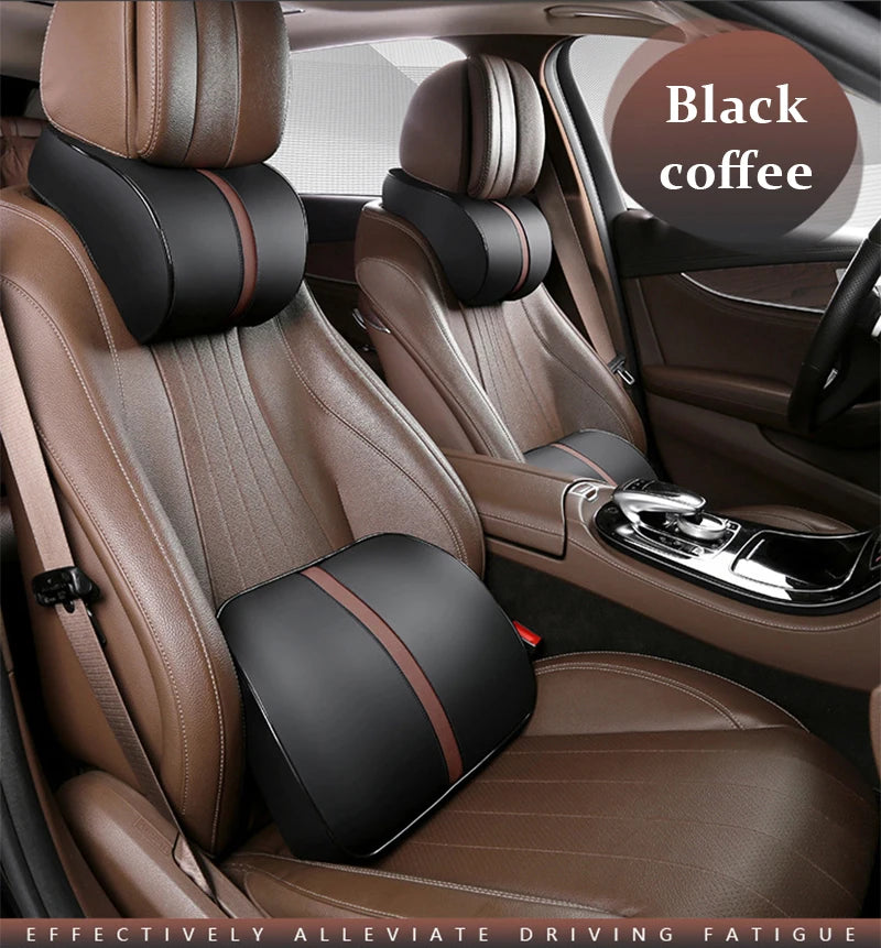 PU Leather Car Headrest Breathable Head Neck Rest Pillow Memory Foam Car Seat Head Support Pillow Neck Cushion Car Accessories