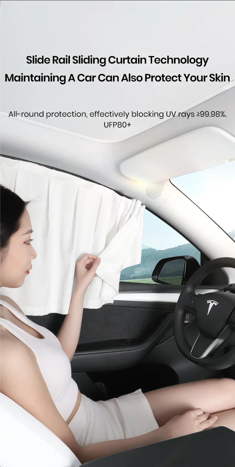 Ice Crystal Side Window Privacy Sunshade Set for Tesla Model 3 Y YL Highland Front and Rear Windshield Cover