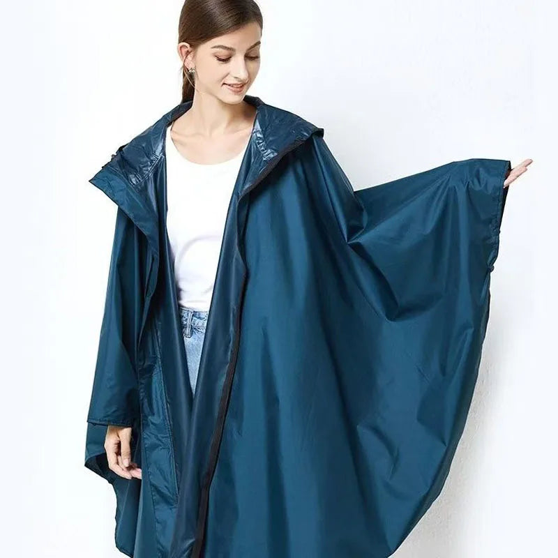 Lightweight Breathable Waterproof Rain Poncho with Belt and Storage Bag