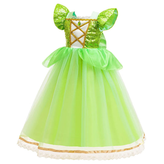 Fairy Green Sparkle Tulle Princess Dress with Bow