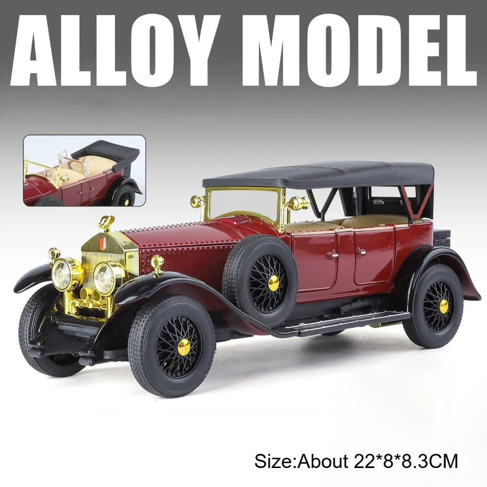 1:24 Phantom 300SL Alloy Diecast Vintage Car Miniature Model Toys Sound Light Pull Back Doors Opened Ornament s Festival Gift