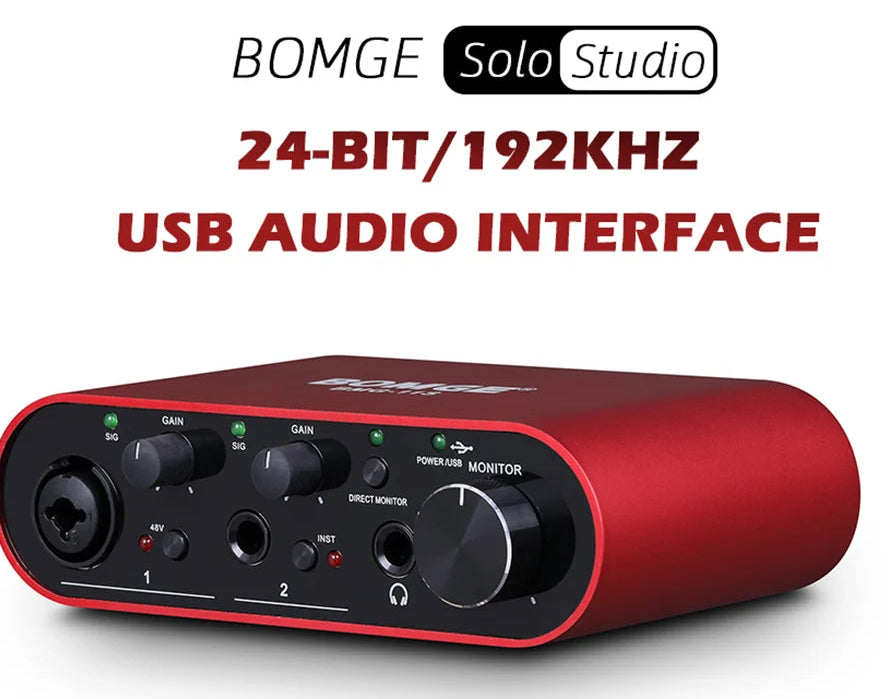 BMG11S USB Audio Interface with 24 Bit 192kHz Recording and Headphone Monitoring Amplifier