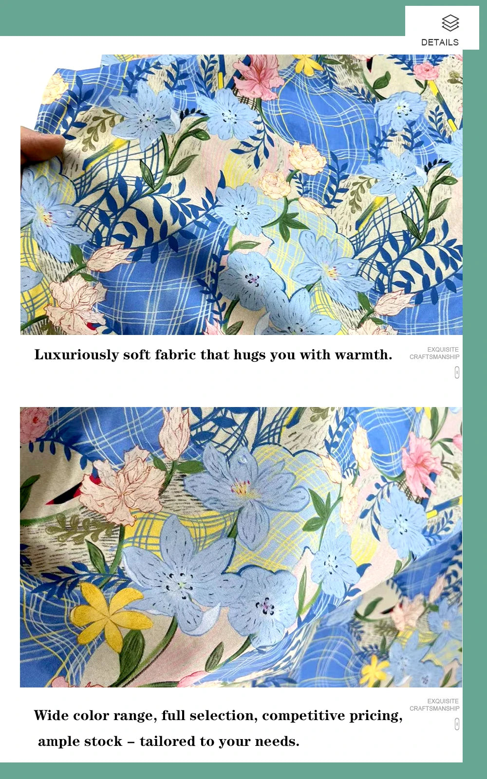 60s Printed 100% Cotton Fabric - Premium DIY Sewing & Quilting Material (per Meter)