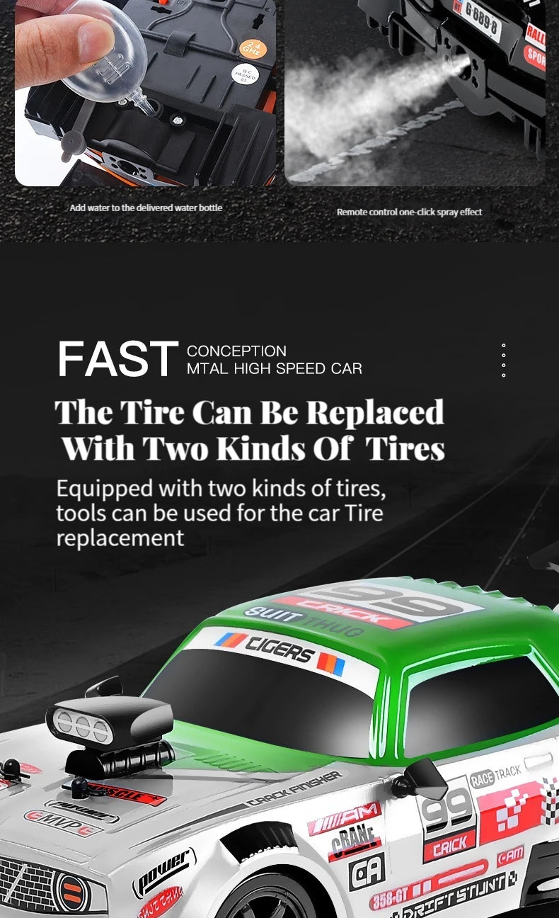 1/16 2.4G Racing Rc Cars Drift Car Mustang GTR Electric 4WD High Speed Remote Control Drift Toys for  Gifts