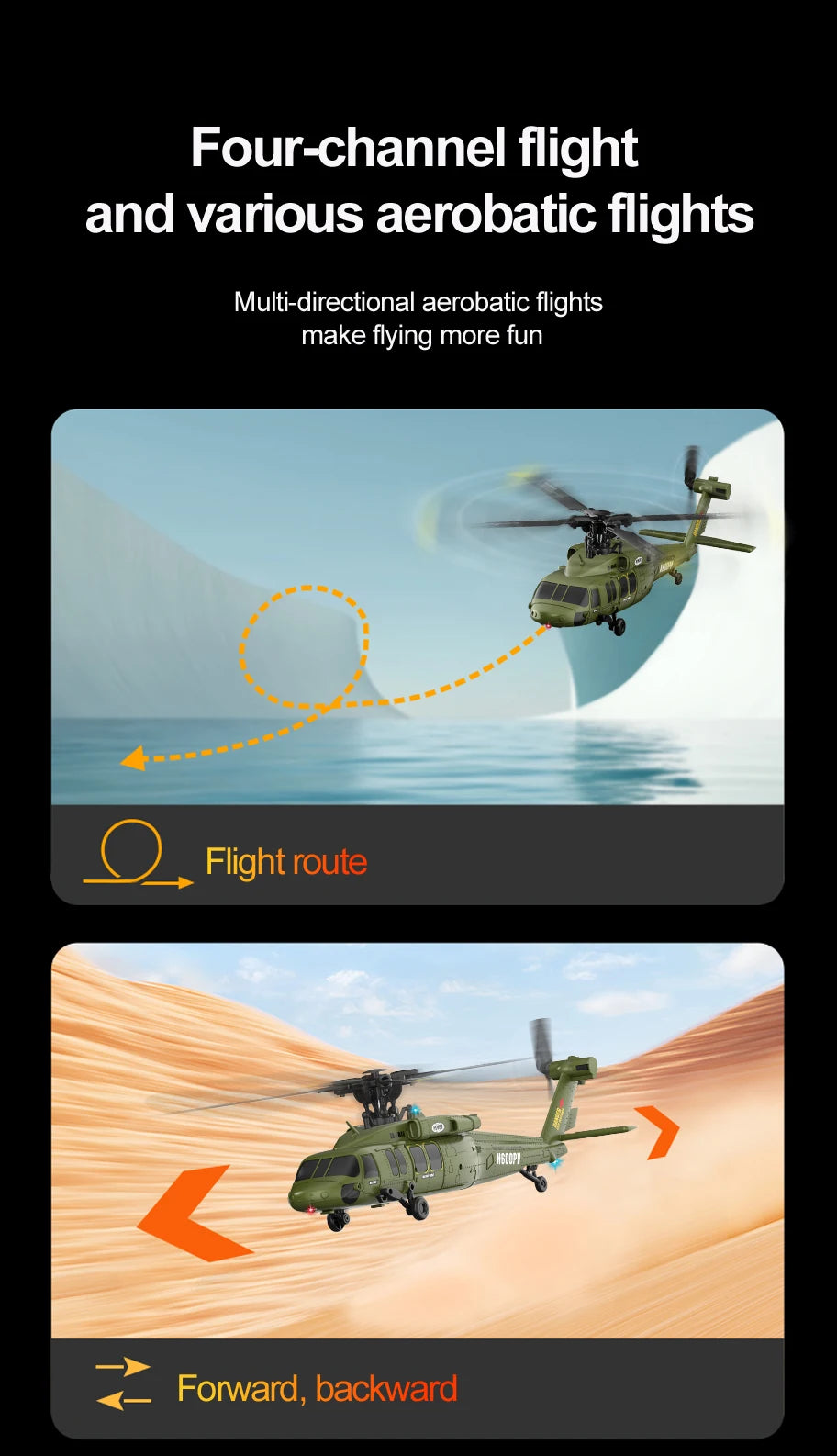 Remote Control Black Hawk Helicopter With Optical Flow Positioning