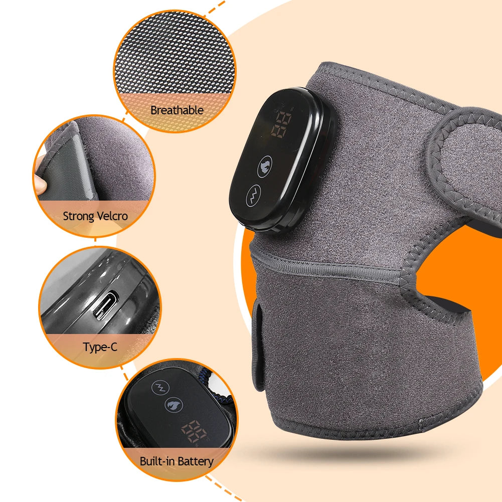 Thermal Knee Massager Electric Leg Joint Heating Vibration Massage Therapy Elbow Brace Arthritis Pain Physiotherapy Knee Support