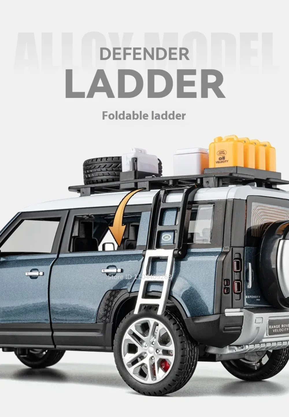 1:24 Land Rover Defender Range Rover Car Model Toy Alloy Diecast Sound Light SUV Off-road Vehicle Ornaments  Gifts