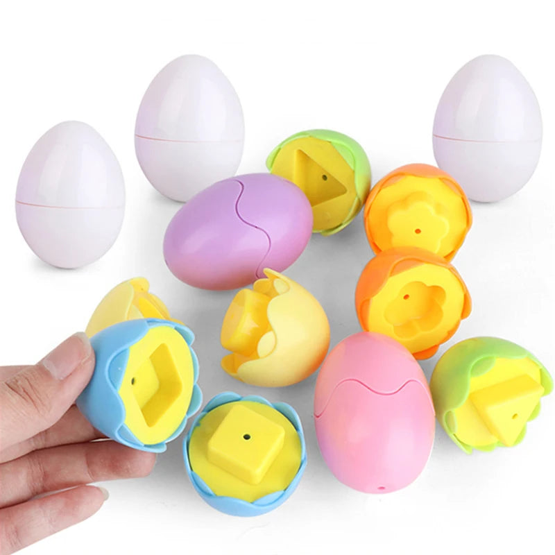 Eggs Toy 3D Puzzle Montessori Learning Education Math Toys Shape Match Smart Game For  Educational Easter Gifts