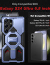 For Samsung Galaxy S24 Ultra Case with Tempered Glass Screen Protector Built-in Ring Stand Magnetic MagSafe Phone Case Protect