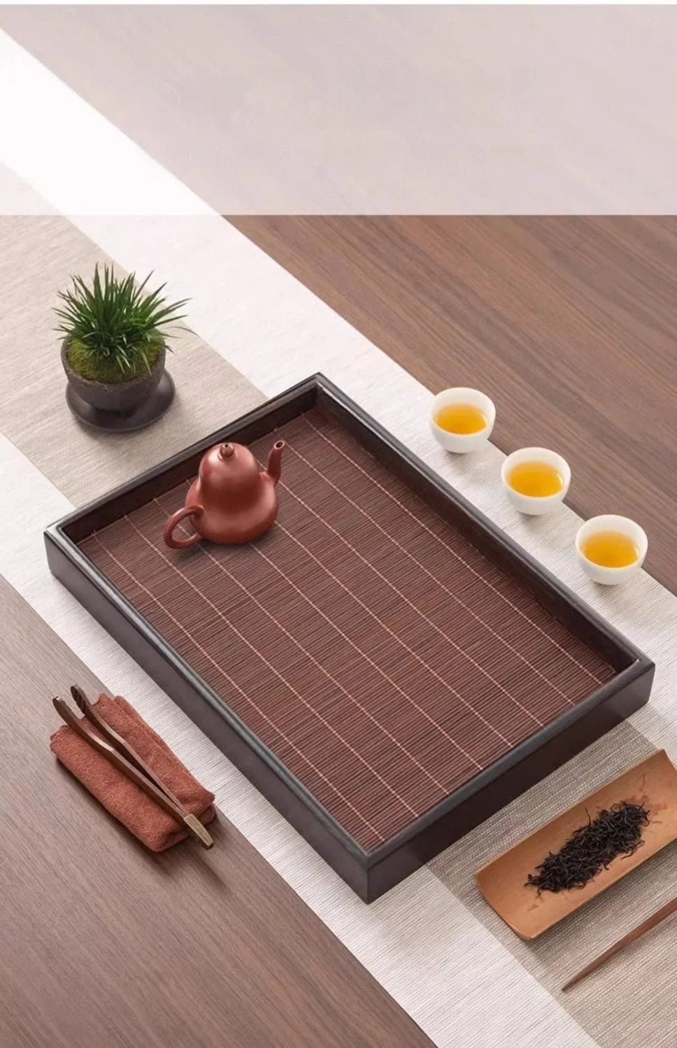 Home And Kitchen Tea Tray Portable Dishes For Tea Ta Kawi Bamboo Rectangle Wooden Tray For Chaban Tea Table Serving Trays