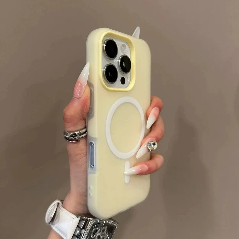 Luxury Candy Color 2 IN 1 Magsafe Case for iPhone 17 16 15 14 Plus 17 Air Wireless Charge Bumper Cover