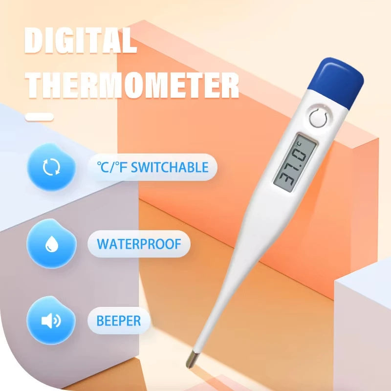 1 PC Digital Thermometer Good Quality Clinical Oral Underarm Rectal Test  Adult Fever Temperature Basal Rigid Tip Termometer
