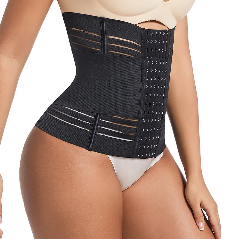 7-Bone Waist Trainer Corset with Double Tummy Control & Breathable Design
