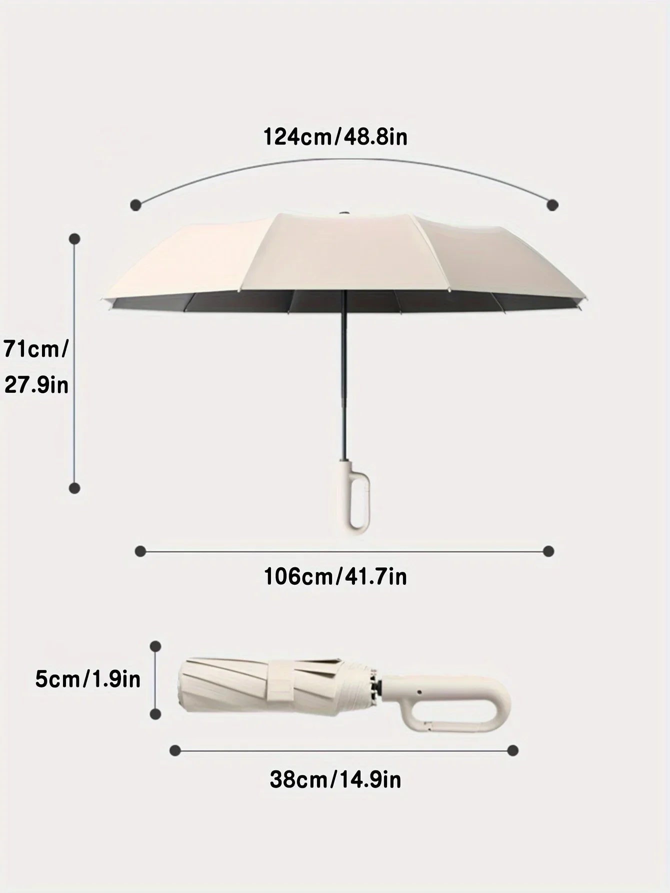 Automatic Folding Umbrella 20 Bone Windproof Large 105cm Reinforced Travel Umbrella Strong Handle Sun Rain Protection