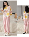 Women’s Cute Lazy Style Cotton Pajama Set – Soft, Loose Long Sleeves & Pants